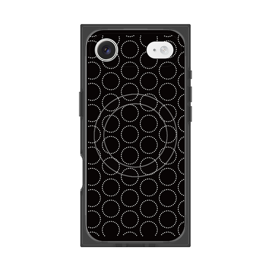 Premium Square Case with MagSafe［ Dot Circle - Black ］