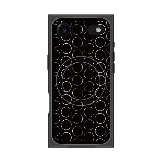 Premium Square Case with MagSafe［ Dot Circle - Black ］