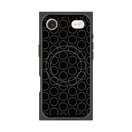 Premium Square Case with MagSafe［ Dot Circle - Black ］