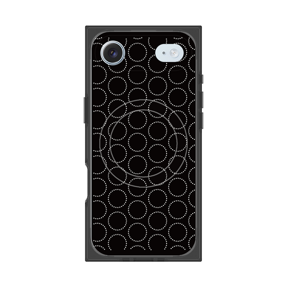 Premium Square Case with MagSafe［ Dot Circle - Black ］