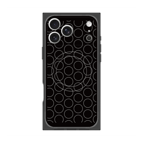 Premium Square Case with MagSafe［ Dot Circle - Black ］