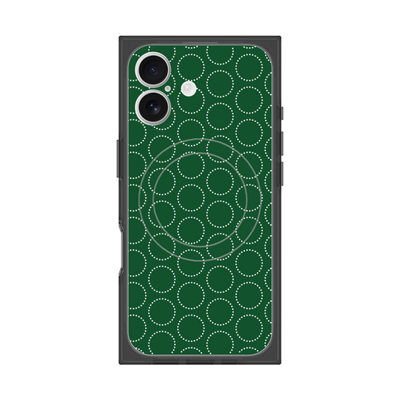 Premium Square Case with MagSafe［ Dot Circle - Green ］