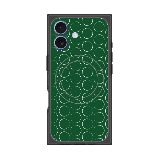 Premium Square Case with MagSafe［ Dot Circle - Green ］