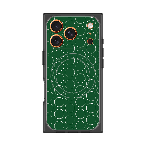 Premium Square Case with MagSafe［ Dot Circle - Green ］
