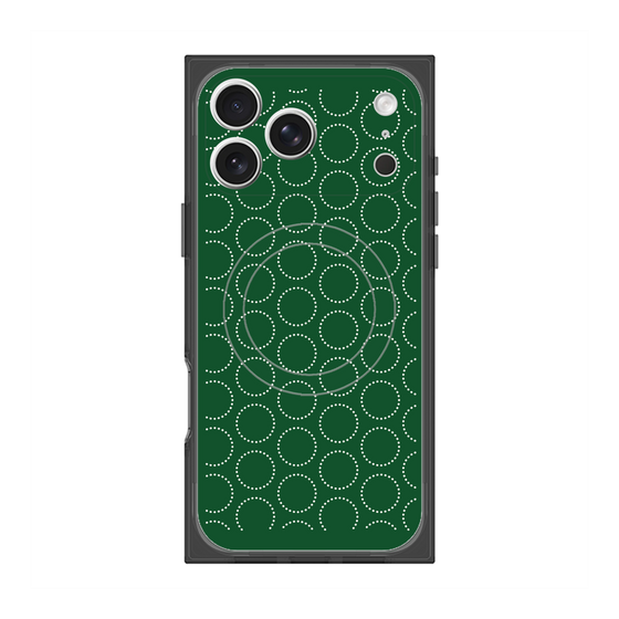 Premium Square Case with MagSafe［ Dot Circle - Green ］