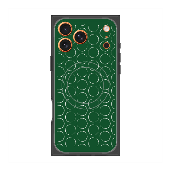 Premium Square Case with MagSafe［ Dot Circle - Green ］