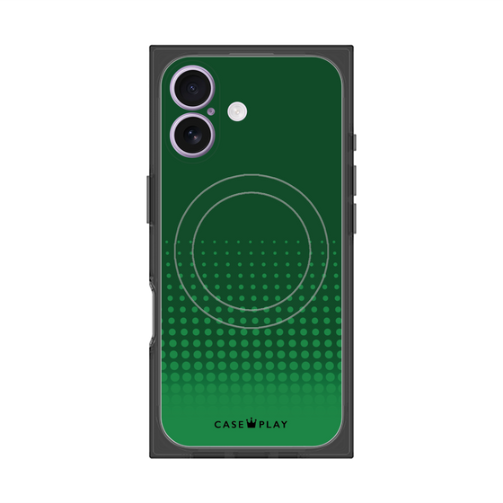 Premium Square Case with MagSafe［ Dot Gradation - Green ］