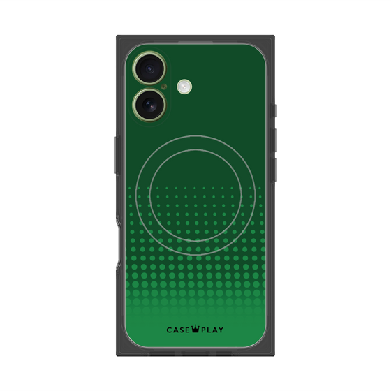 Premium Square Case with MagSafe［ Dot Gradation - Green ］