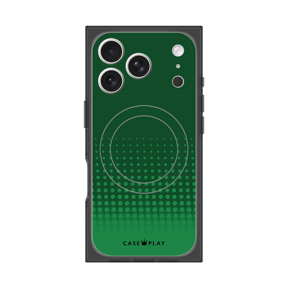 Premium Square Case with MagSafe［ Dot Gradation - Green ］