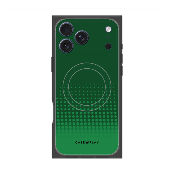 Premium Square Case with MagSafe［ Dot Gradation - Green ］