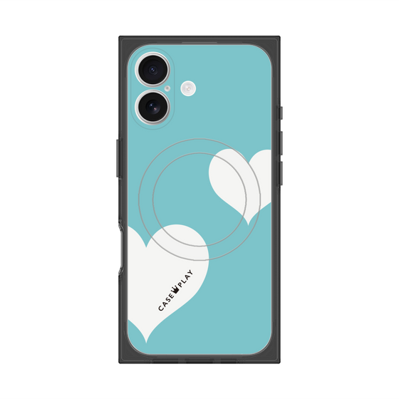 Premium Square Case with MagSafe［ Two Hearts - Blue ］