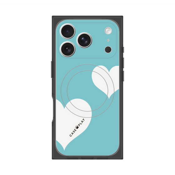 Premium Square Case with MagSafe［ Two Hearts - Blue ］