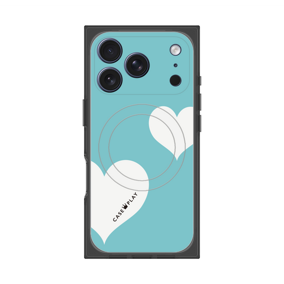 Premium Square Case with MagSafe［ Two Hearts - Blue ］