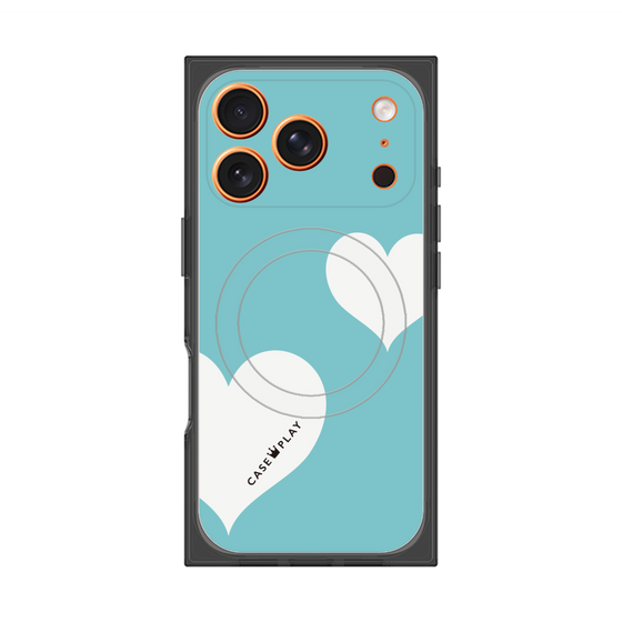 Premium Square Case with MagSafe［ Two Hearts - Blue ］