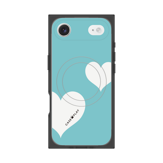 Premium Square Case with MagSafe［ Two Hearts - Blue ］