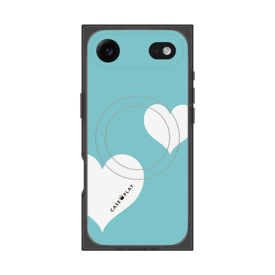 Premium Square Case with MagSafe［ Two Hearts - Blue ］