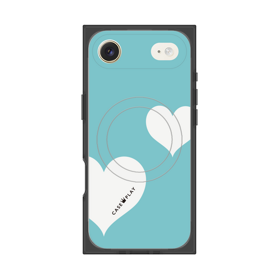 Premium Square Case with MagSafe［ Two Hearts - Blue ］