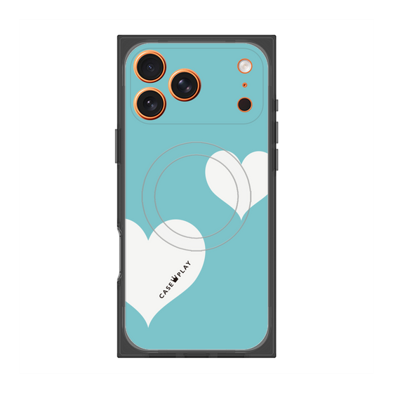 Premium Square Case with MagSafe［ Two Hearts - Blue ］