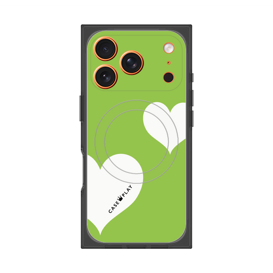 Premium Square Case with MagSafe［ Two Hearts - Green ］