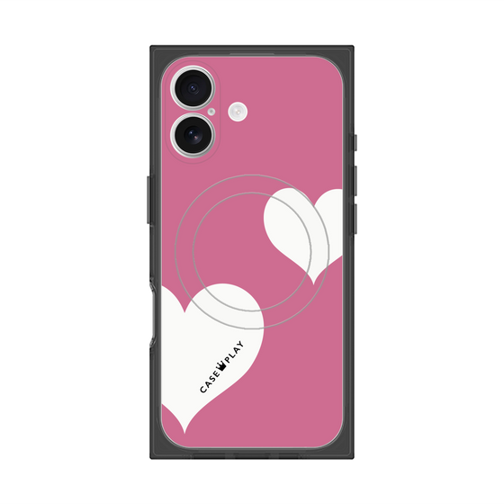 Premium Square Case with MagSafe［ Two Hearts - Pink ］