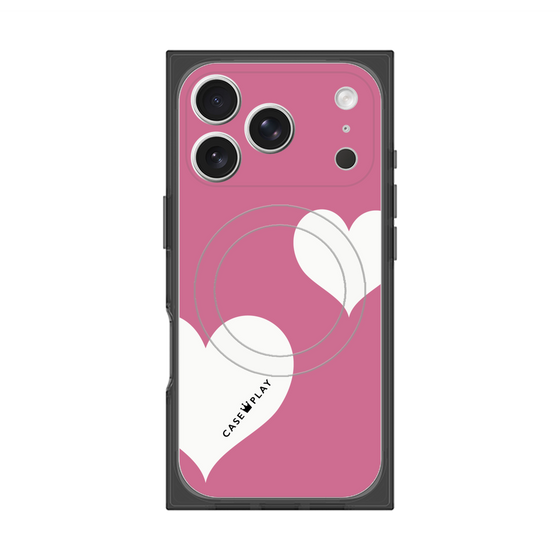 Premium Square Case with MagSafe［ Two Hearts - Pink ］