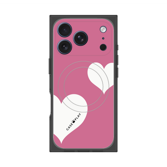 Premium Square Case with MagSafe［ Two Hearts - Pink ］