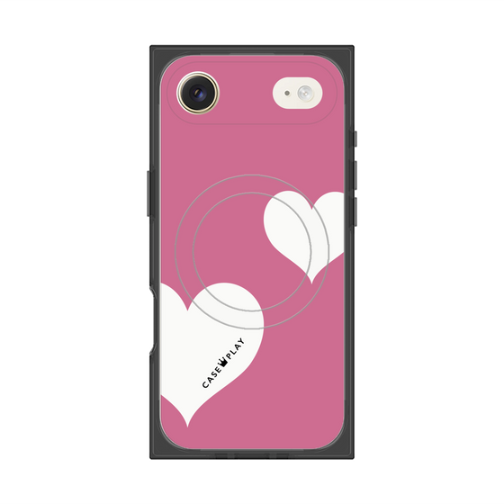 Premium Square Case with MagSafe［ Two Hearts - Pink ］