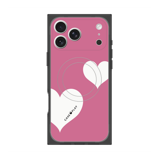 Premium Square Case with MagSafe［ Two Hearts - Pink ］