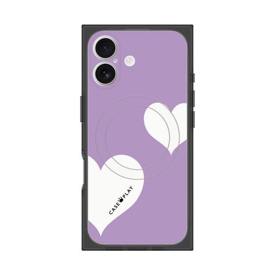 Premium Square Case with MagSafe［ Two Hearts - Purple ］