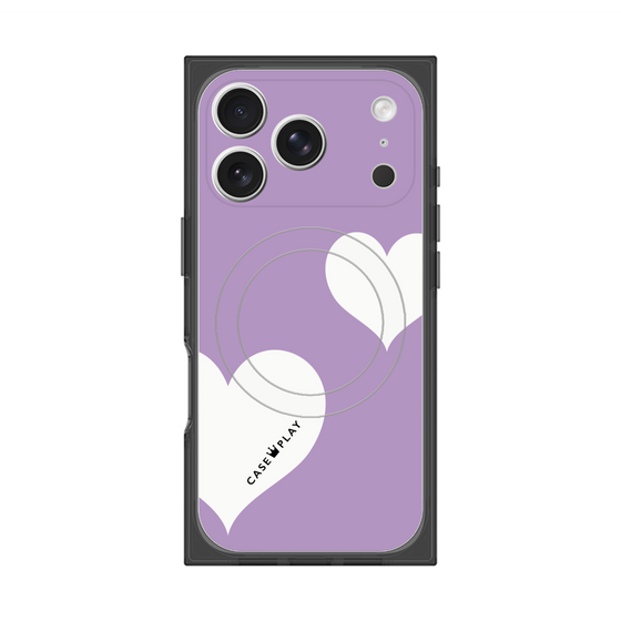 Premium Square Case with MagSafe［ Two Hearts - Purple ］