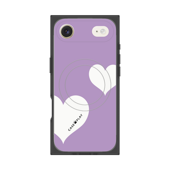 Premium Square Case with MagSafe［ Two Hearts - Purple ］