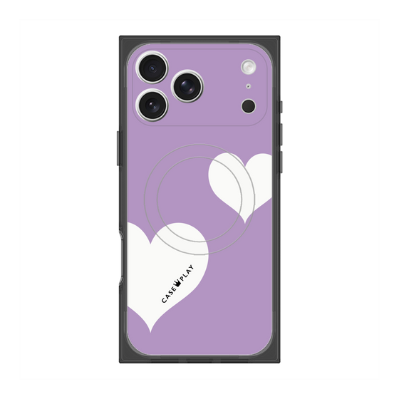 Premium Square Case with MagSafe［ Two Hearts - Purple ］