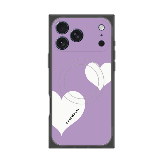 Premium Square Case with MagSafe［ Two Hearts - Purple ］