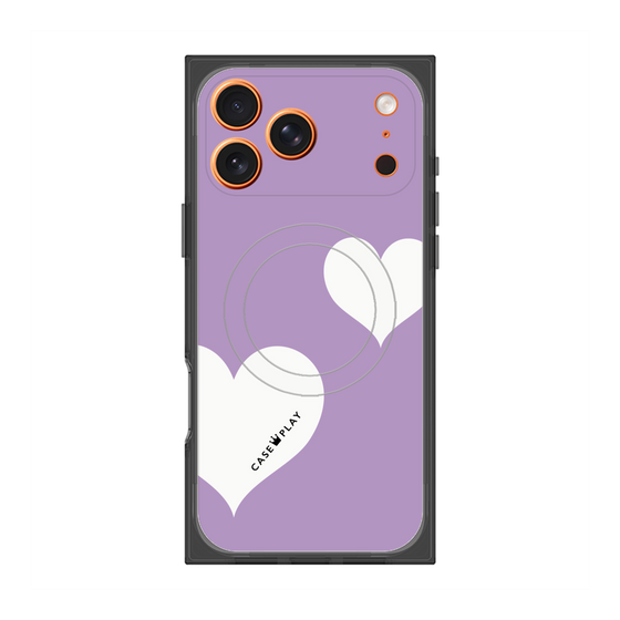 Premium Square Case with MagSafe［ Two Hearts - Purple ］