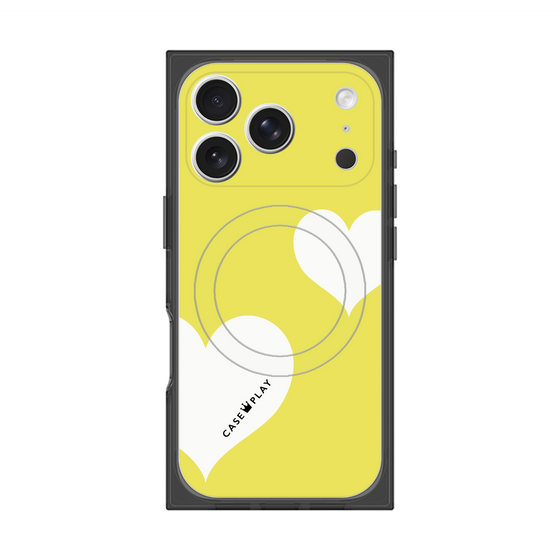 Premium Square Case with MagSafe［ Two Hearts - Yellow ］