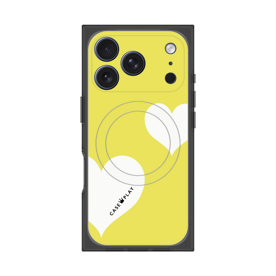 Premium Square Case with MagSafe［ Two Hearts - Yellow ］