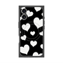 Premium Square Case with MagSafe［ Dot Hearts - Black ］