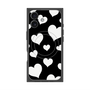 Premium Square Case with MagSafe［ Dot Hearts - Black ］