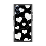 Premium Square Case with MagSafe［ Dot Hearts - Black ］