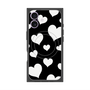 Premium Square Case with MagSafe［ Dot Hearts - Black ］