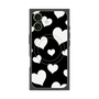Premium Square Case with MagSafe［ Dot Hearts - Black ］