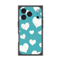 Premium Square Case with MagSafe［ Dot Hearts - Blue ］