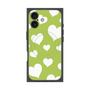 Premium Square Case with MagSafe［ Dot Hearts - Green ］