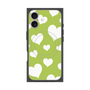 Premium Square Case with MagSafe［ Dot Hearts - Green ］