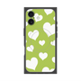Premium Square Case with MagSafe［ Dot Hearts - Green ］