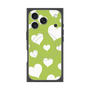 Premium Square Case with MagSafe［ Dot Hearts - Green ］