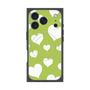 Premium Square Case with MagSafe［ Dot Hearts - Green ］