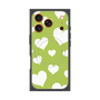 Premium Square Case with MagSafe［ Dot Hearts - Green ］
