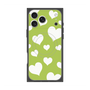Premium Square Case with MagSafe［ Dot Hearts - Green ］