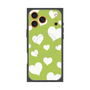 Premium Square Case with MagSafe［ Dot Hearts - Green ］